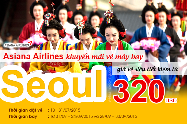 Du lịch Hàn Quốc cùng vé máy bay Asiana Airlines