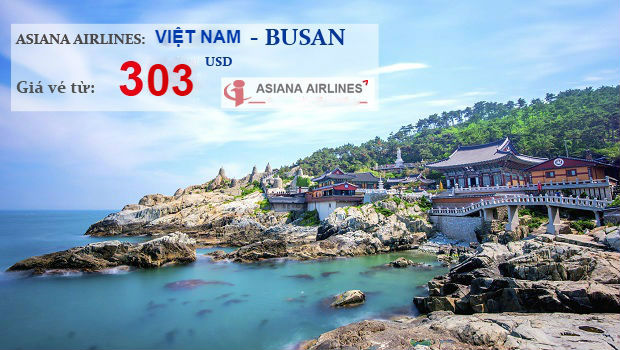 Vé máy bay đi Busan Asiana Airlines giá rẻ nhất 