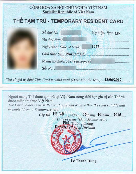 Chi phí đăng ký tạm trú cho người nước ngoài