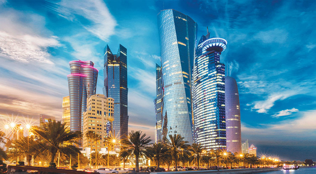 Một góc của thành phố Doha vào buổi tối