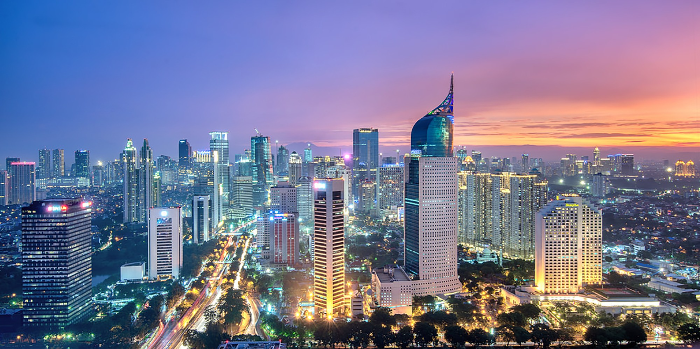 Toàn cảnh thành phố Jakarta về đêm